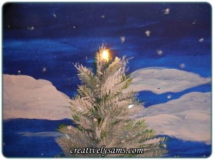 Lit Christmas Tree Painting