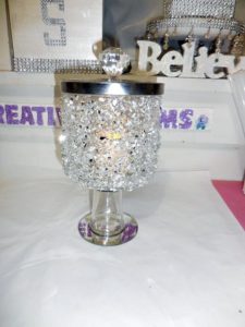 Recycled Candle with Crushed Glass Bling