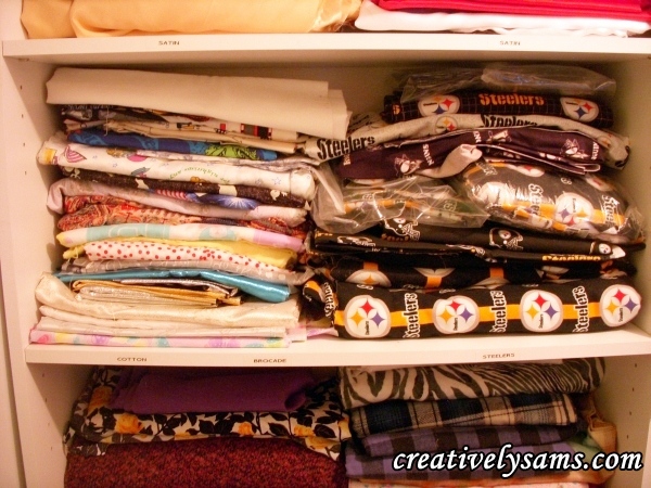 Sewing/Craft Room Bookcase (fabric organization)Creatively Sam's