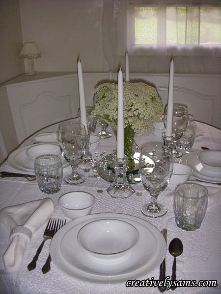 White & Crystal TablescapeCreatively Sam's